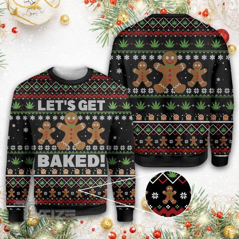 Weed xmas let’s get baked Ugly sweater