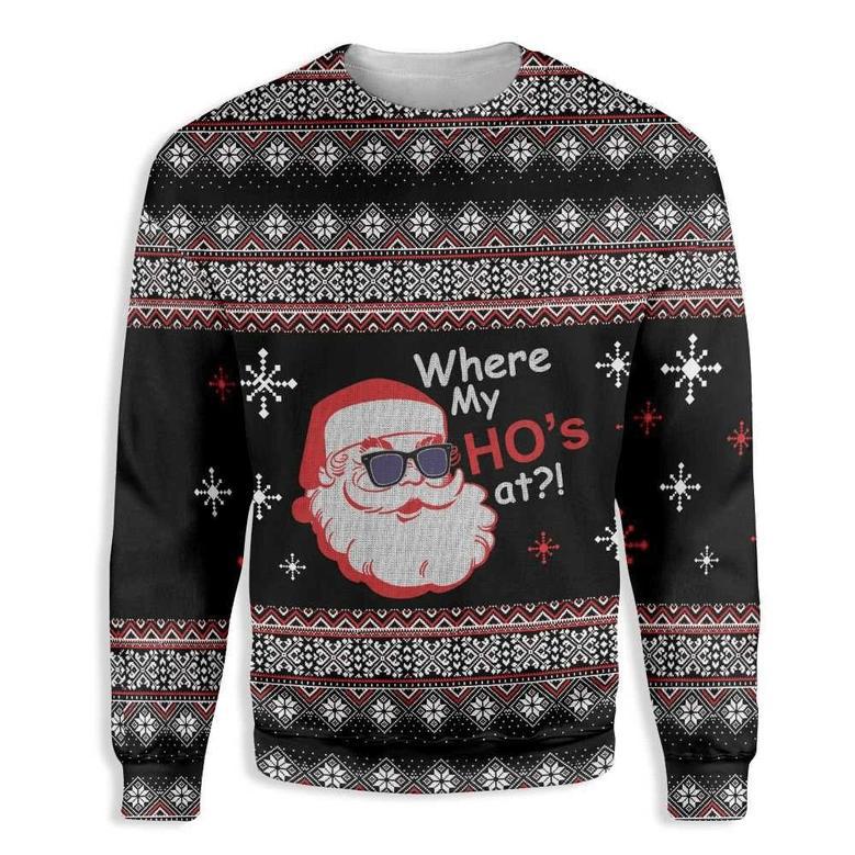 Where My Hos At Ugly Christmas Sweater