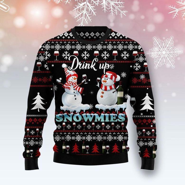 Wine Snowmies Ugly Christmas Sweater