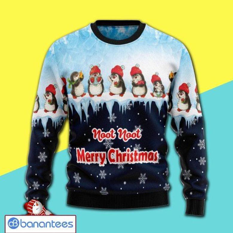 Winter Clothes Penguin Hang Out Awesome Christmas Ugly Christmas Sweater