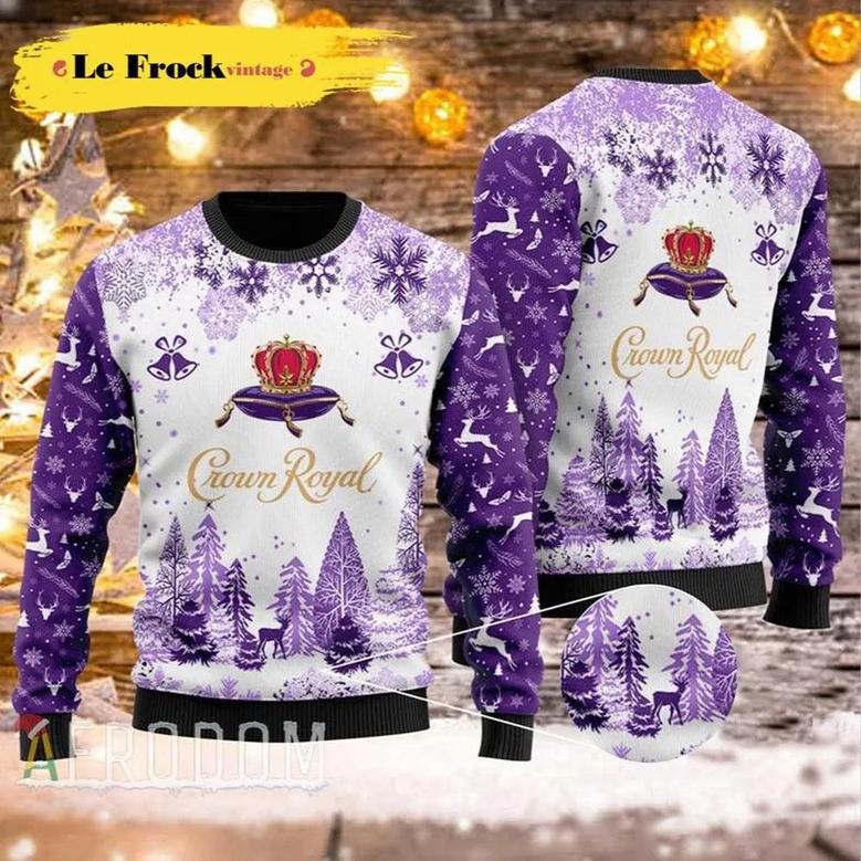 Xmas Crown Royal Christmas Holiday Custom Ugly Christmas Sweater, Jumpers