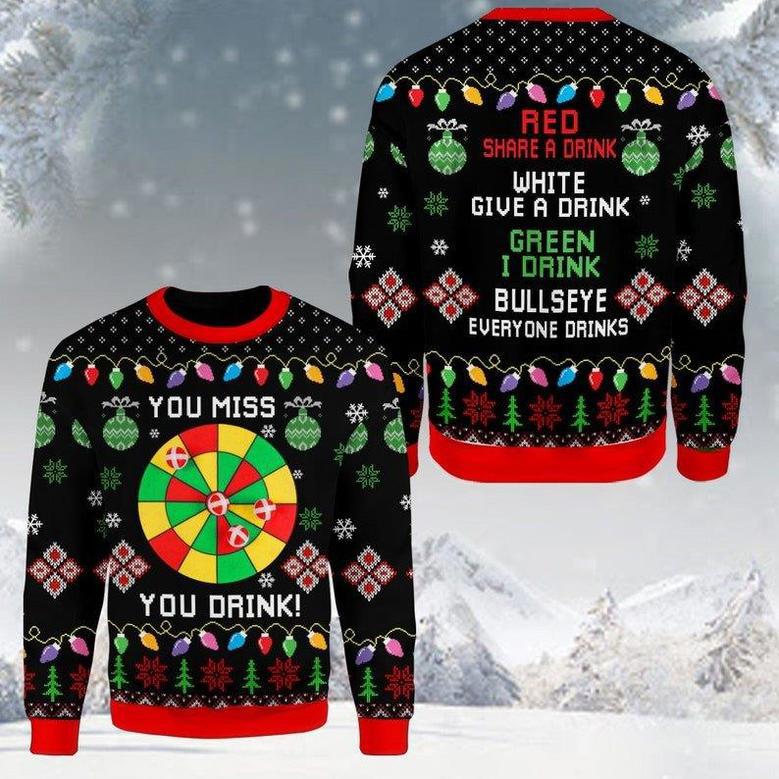 You Miss You Drink Green I Drink Bullseye Everyone Drink Christmas Sweater