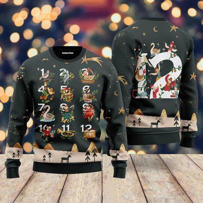 12 Days Of Christmas Ugly Christmas Sweater For Men & Women