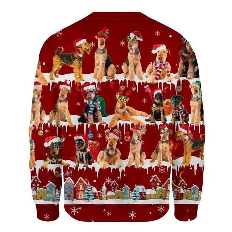 Airedale Terrier Sweatshirt Funny Ugly Christmas Sweater Xmas Present For Fiance