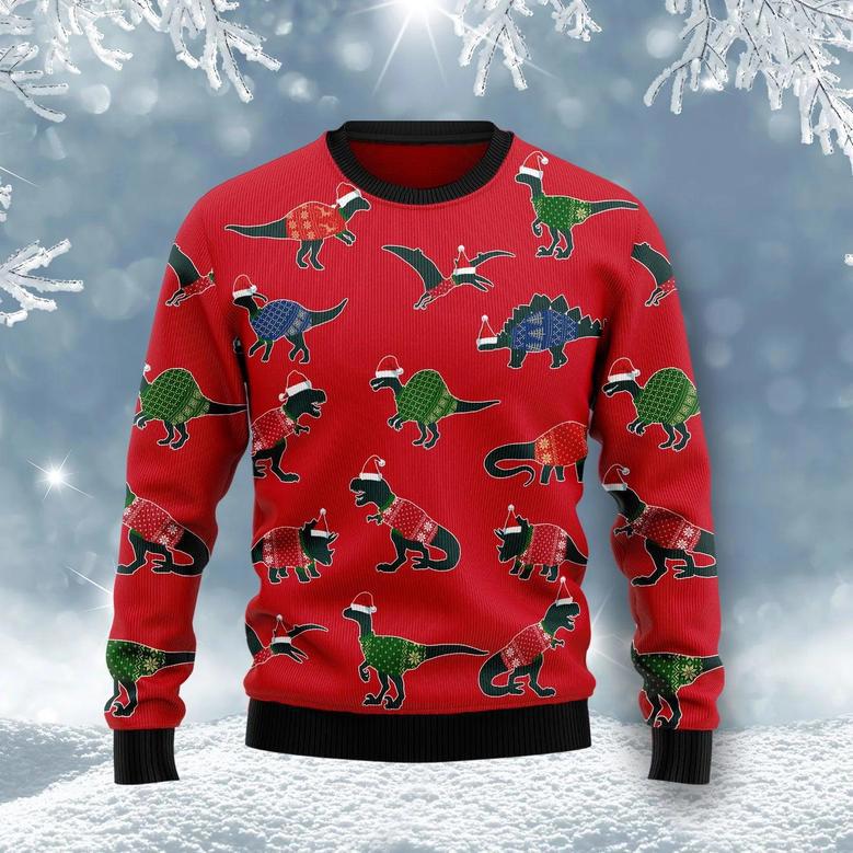 Amazing Dinosaur Christmas unisex womens & mens, couples matching, friends, funny family ugly christmas holiday sweater gifts