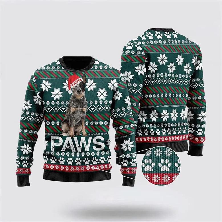 Australian Cattle Dog Santa Printed Christmas Ugly Sweater – Dog Lover Christmas Sweater