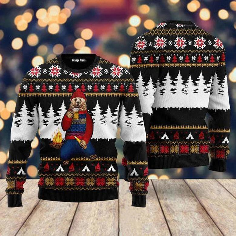 Bear Campfire Ugly Christmas Sweater For Men & Women