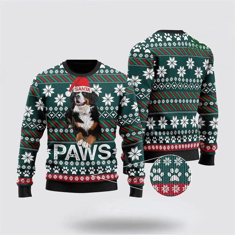 Bernese Mountain Dog Santa Printed Christmas Ugly Sweater – Dog Lover Christmas