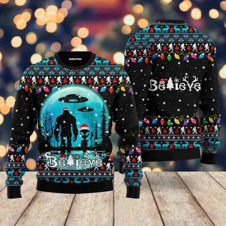 Bigfoot Christmas Ugly Christmas Sweater For Men & Women