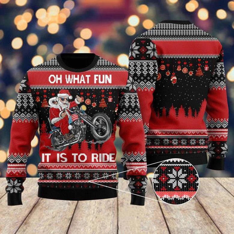 Biker Motorcycle Lover Xmas Ugly Christmas Sweater For Men & Women Adult