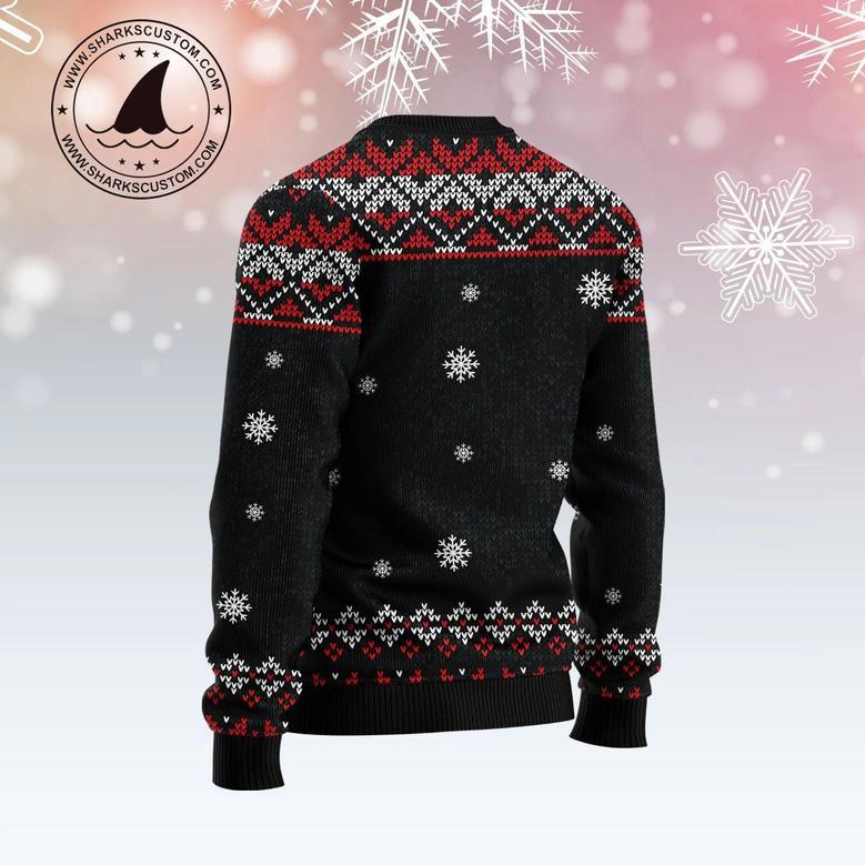 Black Cat Run On Coffee Ugly Christmas Sweater