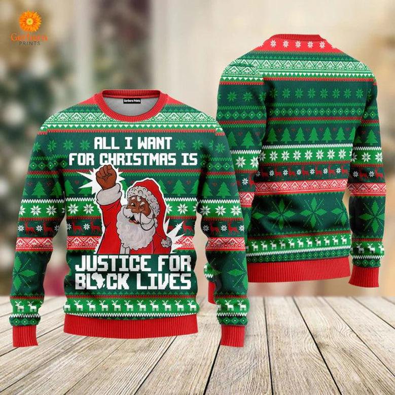 Black Santa Ugly Christmas Sweater For Men & Women