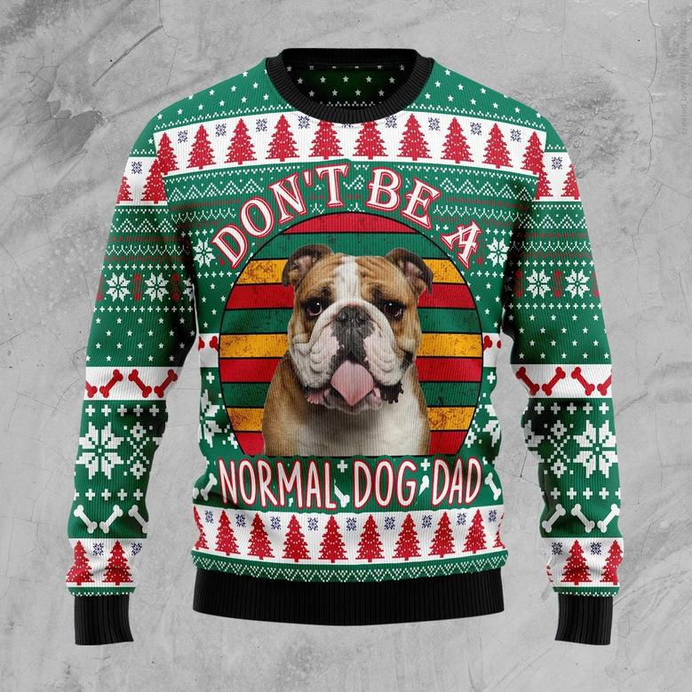 Bulldog Dog Dad Ugly Christmas Sweater