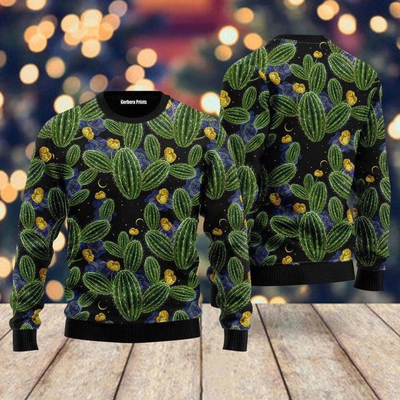 Cactus Christmas Pattern Ugly Christmas Sweater For Men & Women