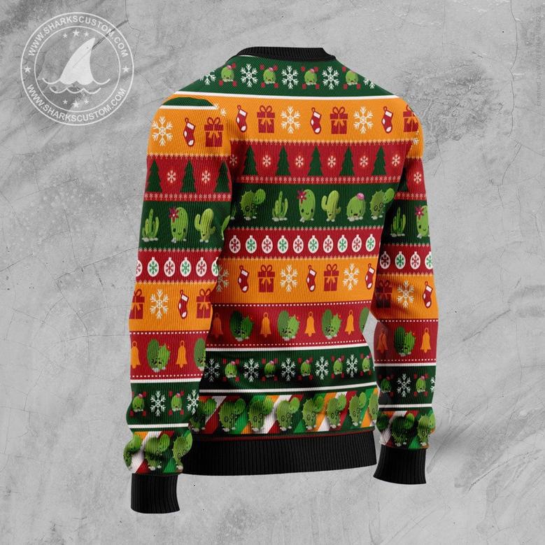 Cactus Hug Me Ugly Christmas Sweater