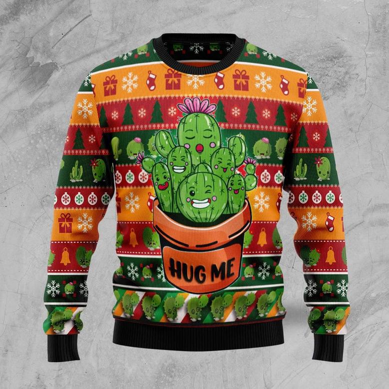 Cactus Hug Me Ugly Christmas Sweater