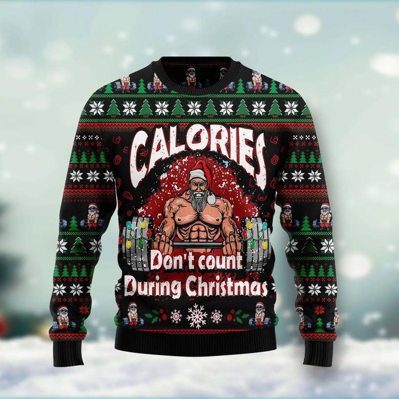 Calories Dont Count During Christmas unisex womens & mens, couples matching, friends, funny family ugly christmas holiday sweater gifts