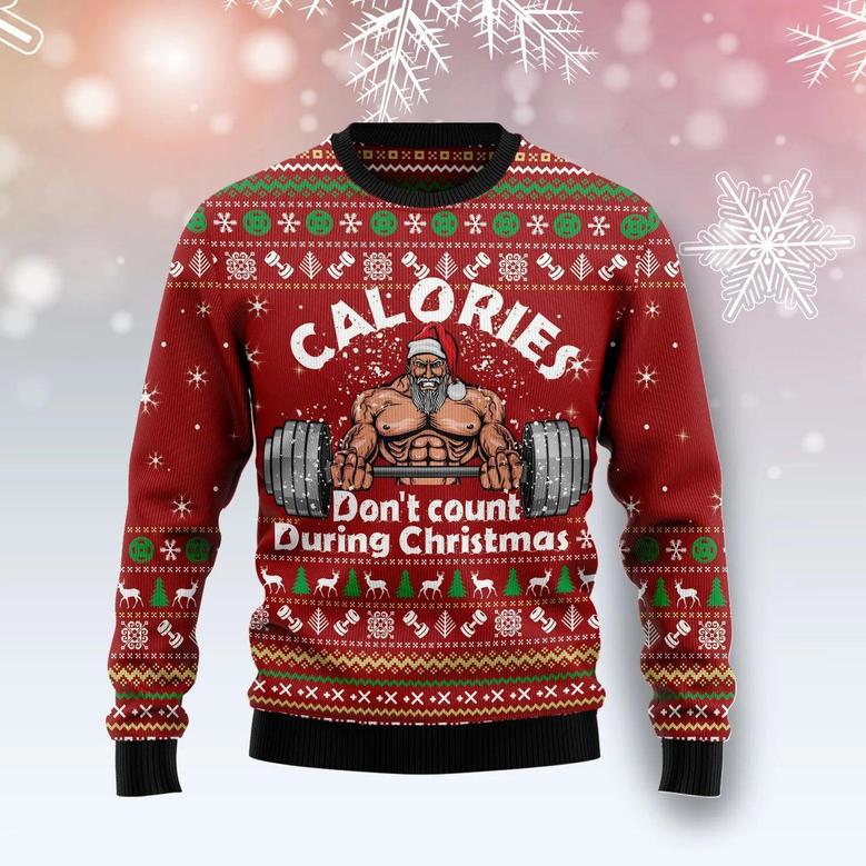 Calories Don‘t Count During Christmas unisex womens & mens, couples matching, friends, gym lover, funny family ugly christmas holiday sweater gifts