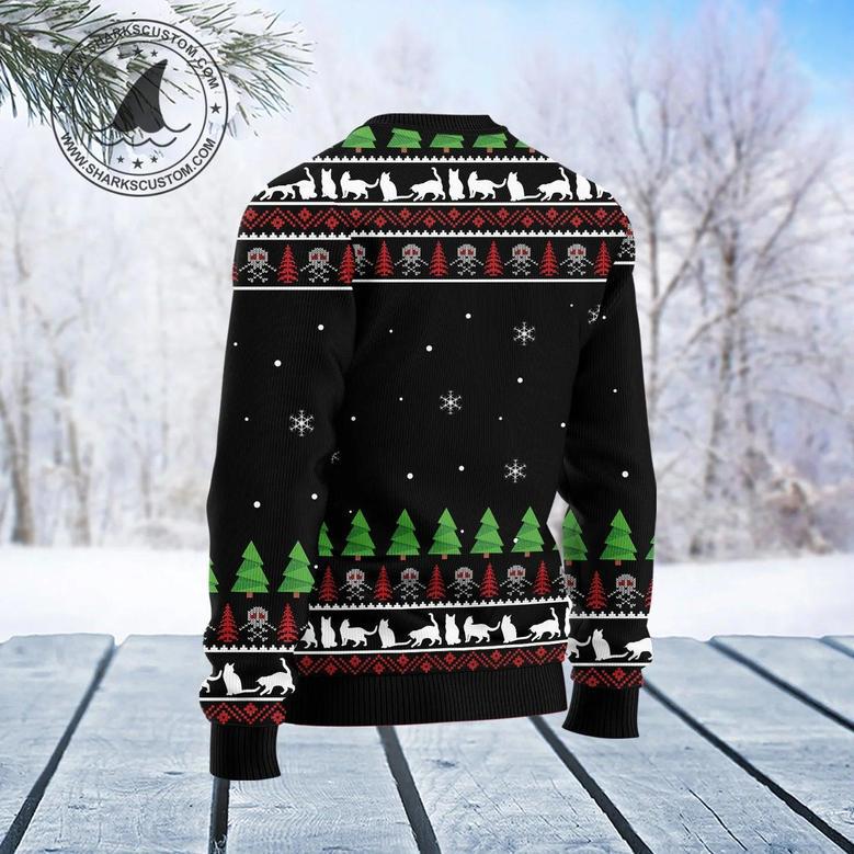 Cat Skull Santa Ugly Christmas Sweater