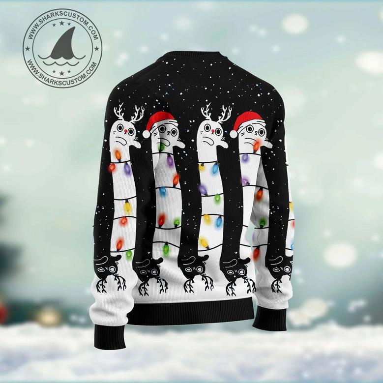 Cat unisex womens & mens, couples matching, friends, funny family ugly christmas holiday sweater gifts