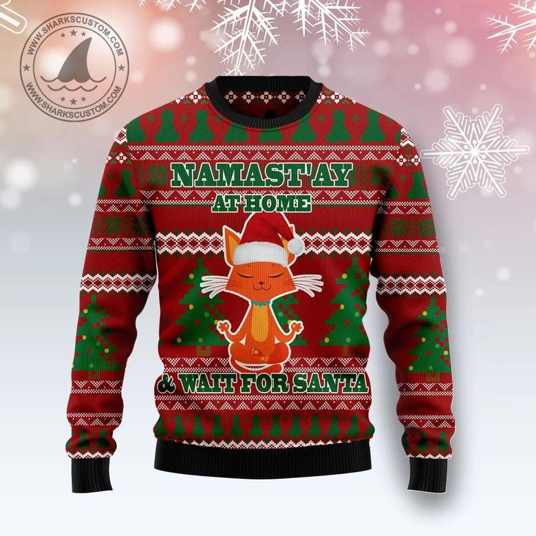 Cat Yoga Ugly Christmas Sweater