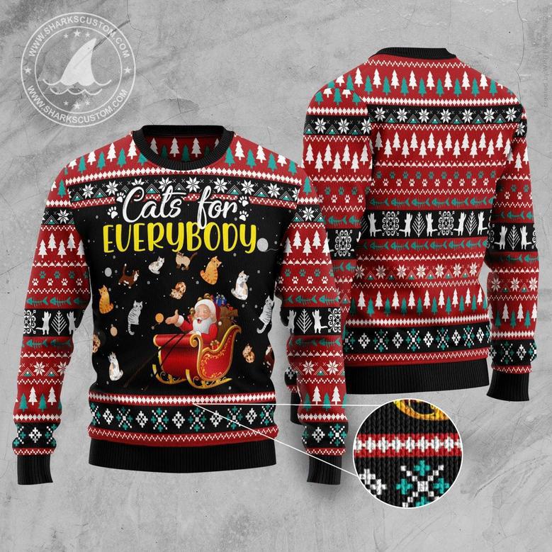 Cats For Everybody Merry Christmas Ugly Christmas Sweater unisex womens & mens, couples matching, friends, funny family sweater gifts 1