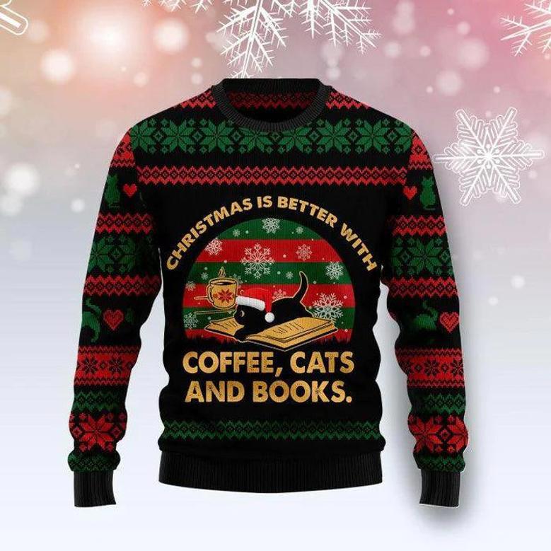 Christmas Better With Cat Ugly Christmas Sweater For Men & Women