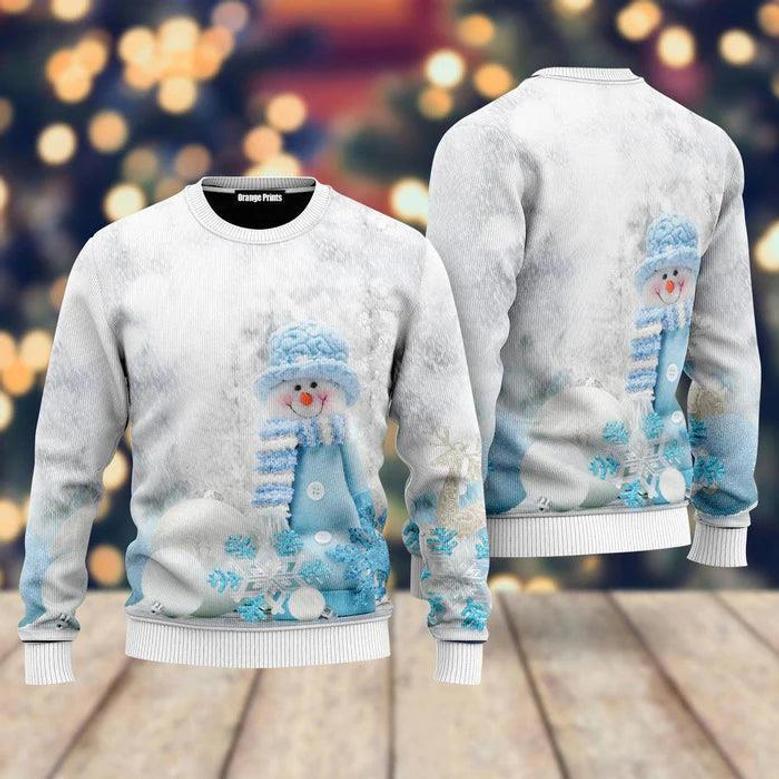 Christmas Blue Snowman Ugly Christmas Sweater For Men & Women