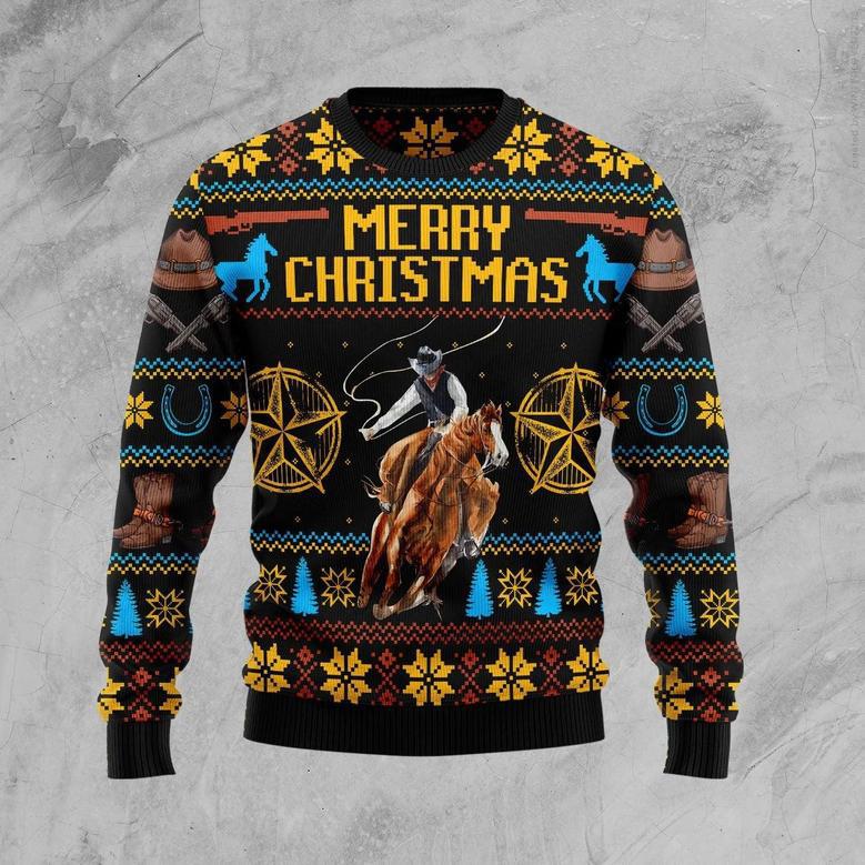 Cowboy Merry Christmas Ugly Christmas Sweater