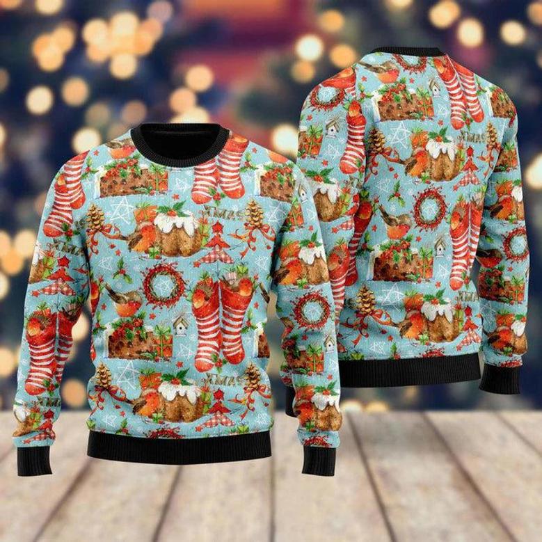 Cozy Robin Bird Christmas Ugly Christmas Sweater For Men & Women