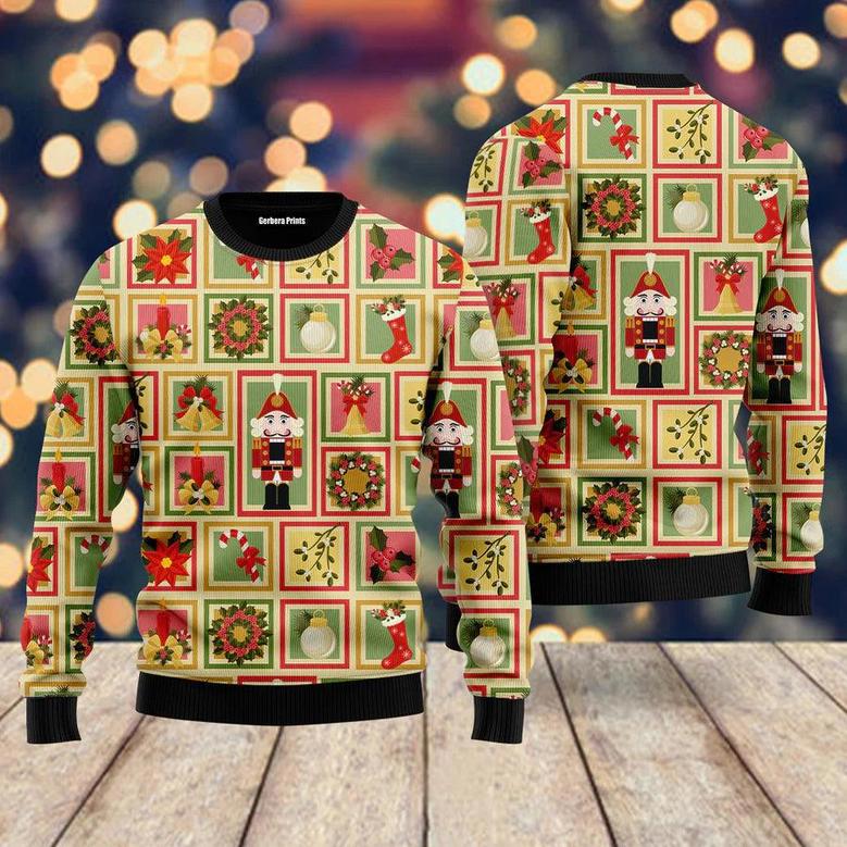 Crack Deez Nuts Nutcracker Pattern Ugly Christmas Sweater For Men & Women