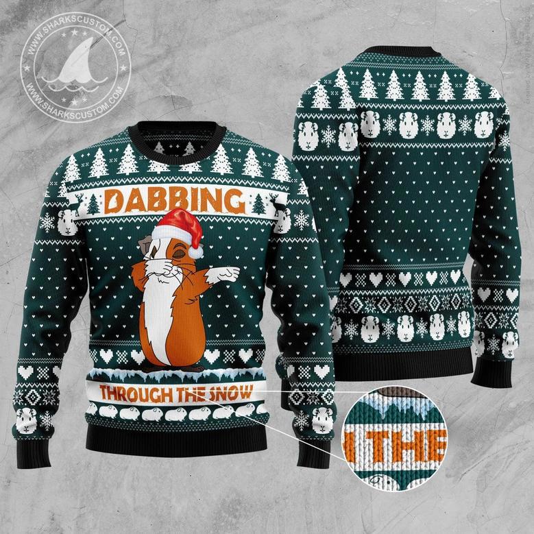 Dabbing Through The Snow Guinea Pig Ugly Christmas Sweater