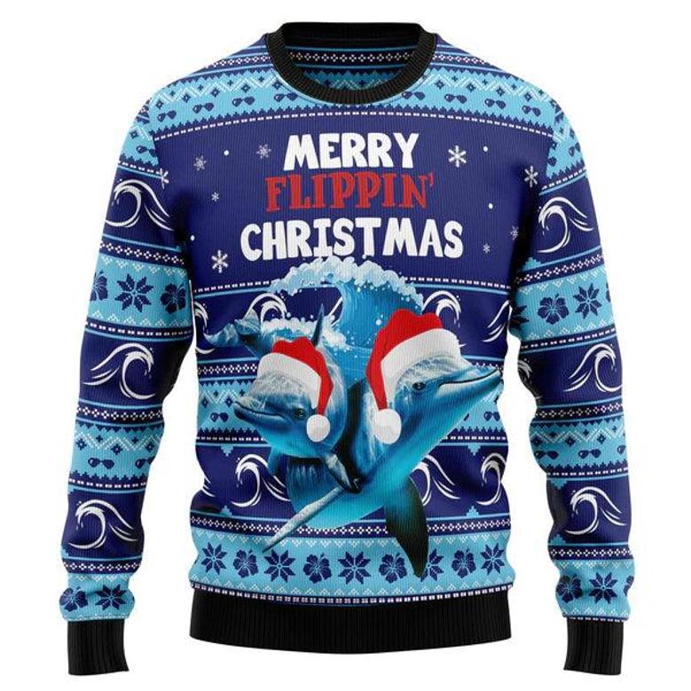 Dolphin Flippin' Christmas Ugly Christmas Sweater