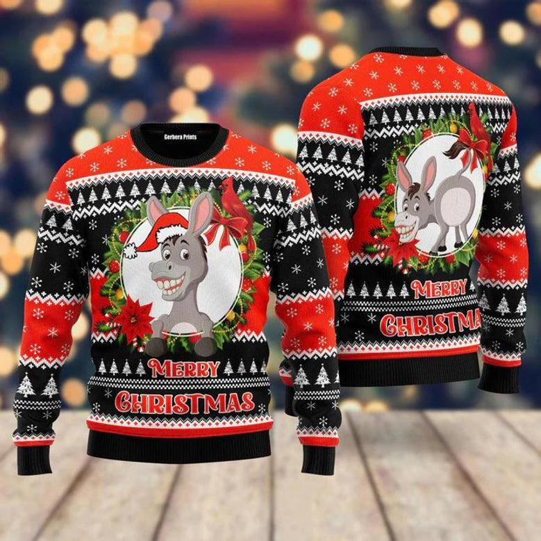 Donkey Funny Merry Ugly Christmas Sweater For Men & Women