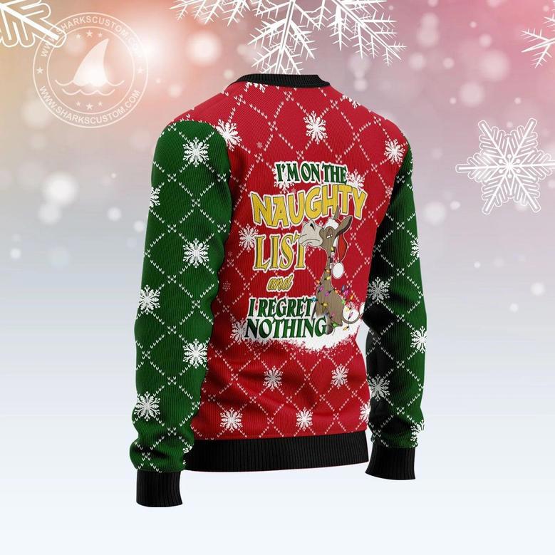 Donkey Naughty List Ugly Christmas Sweater