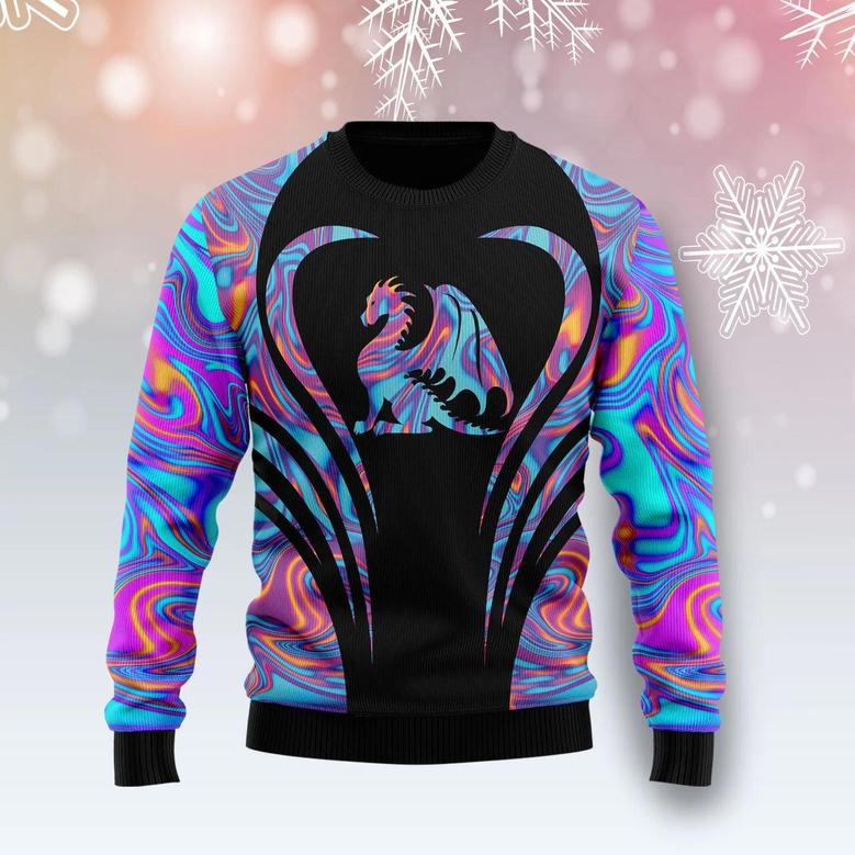 Dragon Color Ugly Christmas Sweater