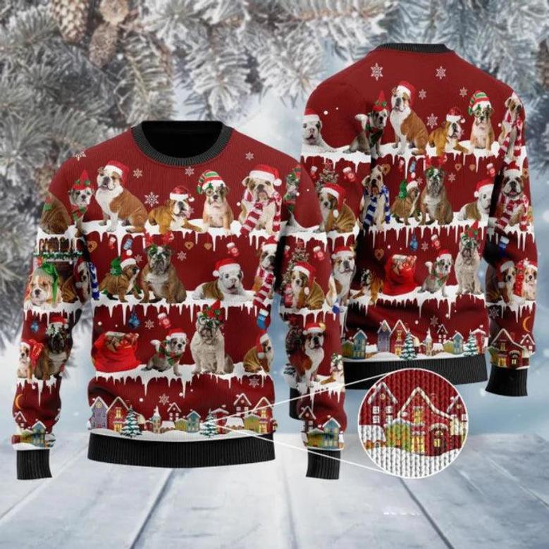 Enghlish Bulldog Ugly Christmas Sweater For Men & Women