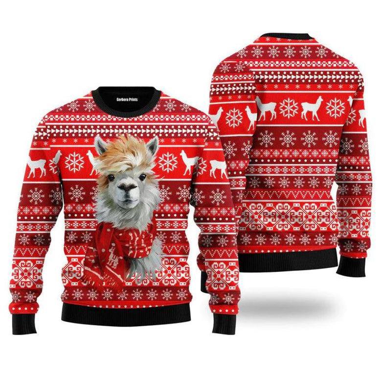 Festive Llama Xmas Ugly Christmas Sweater For Men & Women