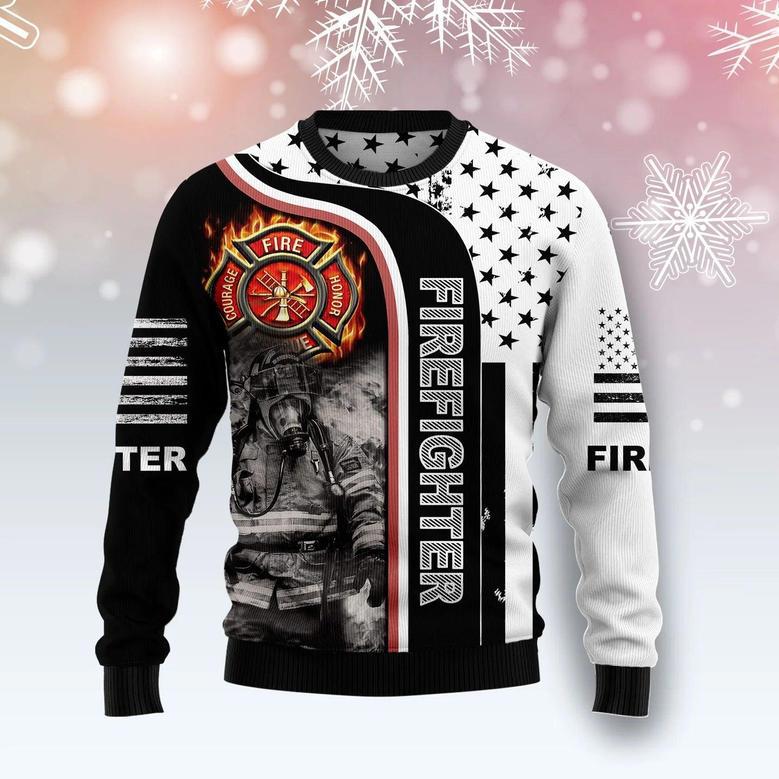 Firefighter Awesome Ugly Christmas Sweater