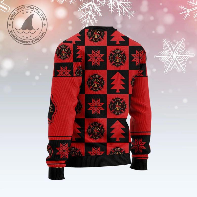 Firefighter Christmas Pattern Ugly Christmas Sweater