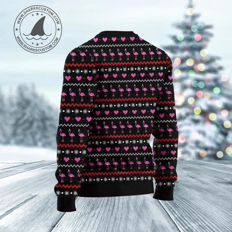 Flamingo I'm dreaming of a Pink Christmas Ugly Christmas Sweater unisex womens & mens, couples matching, friends, funny family sweater gifts 1