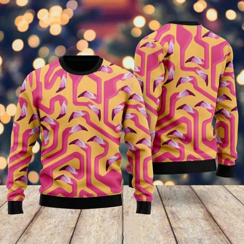 Flamingo Pattern Ugly Christmas Sweater For Men & Women