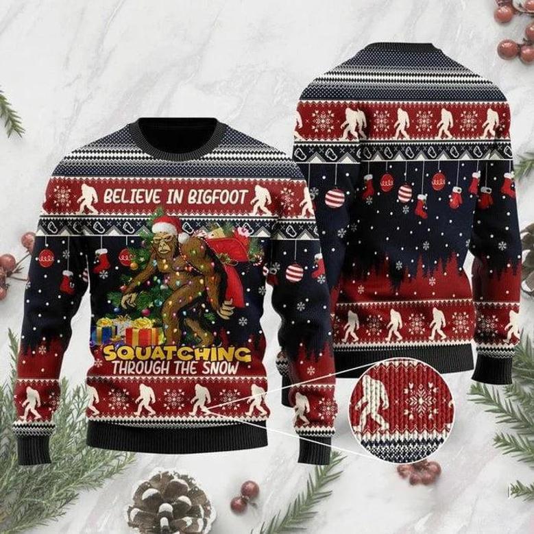 For Bigfoot Lover Ugly Christmas Sweater For Men & Women