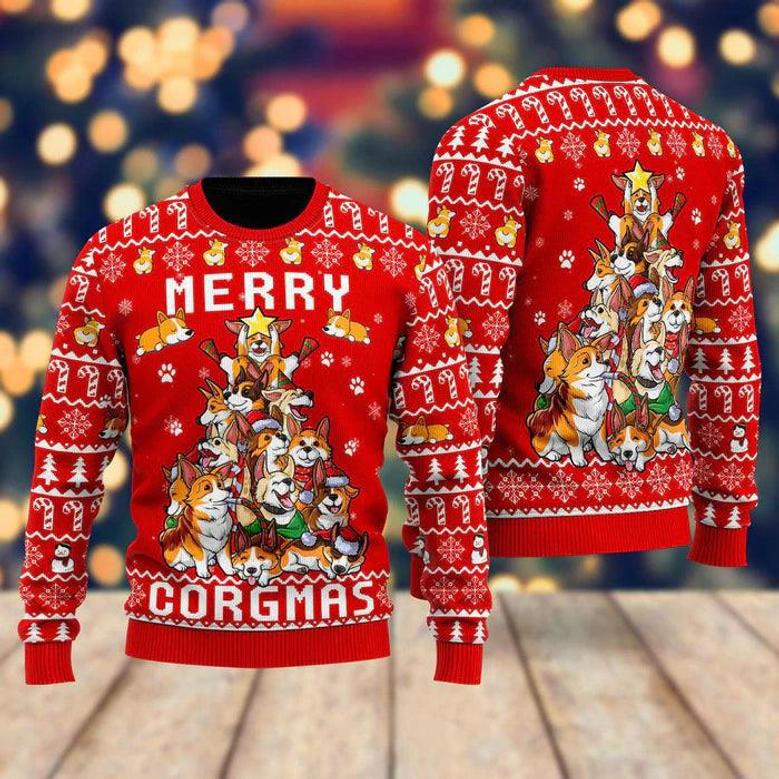 Funny Corgi Merry Corgmas Ugly Christmas Sweater For Men & Women