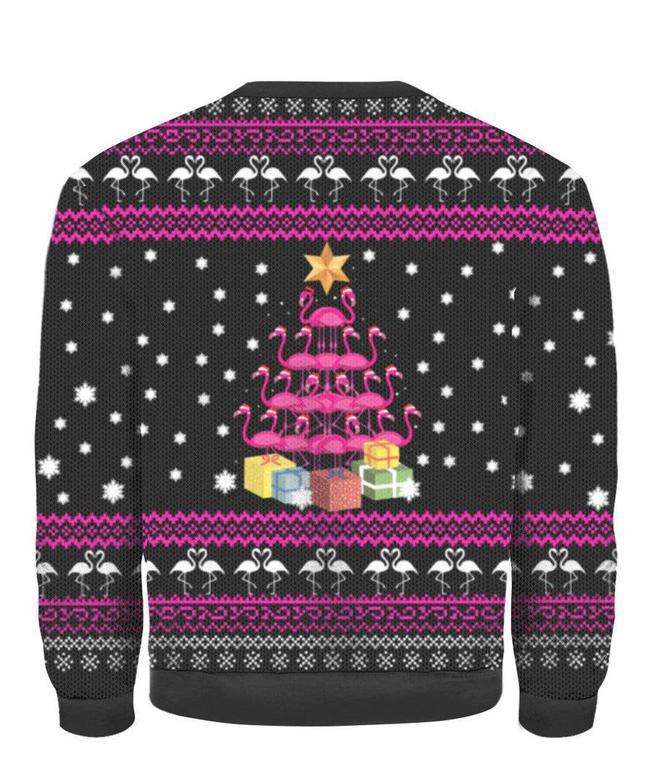 Funny Flamingo Tree Ugly Christmas Sweater For Men & Women 1