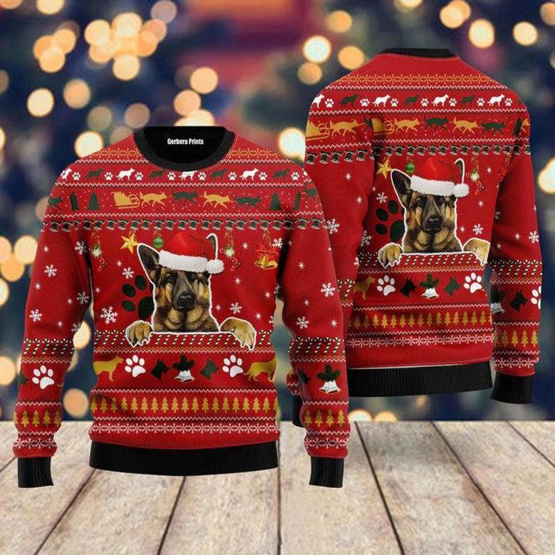 German Shepherd Dog Ugly Christmas Sweater For Men & Women Adult