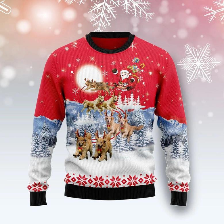 Golden Retriever Santa Claus Ugly Christmas Sweater