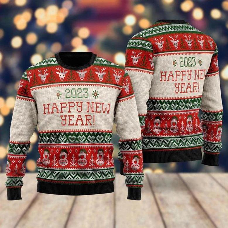 Happy Holiday Pattern Ugly Christmas Sweater For Men & Women