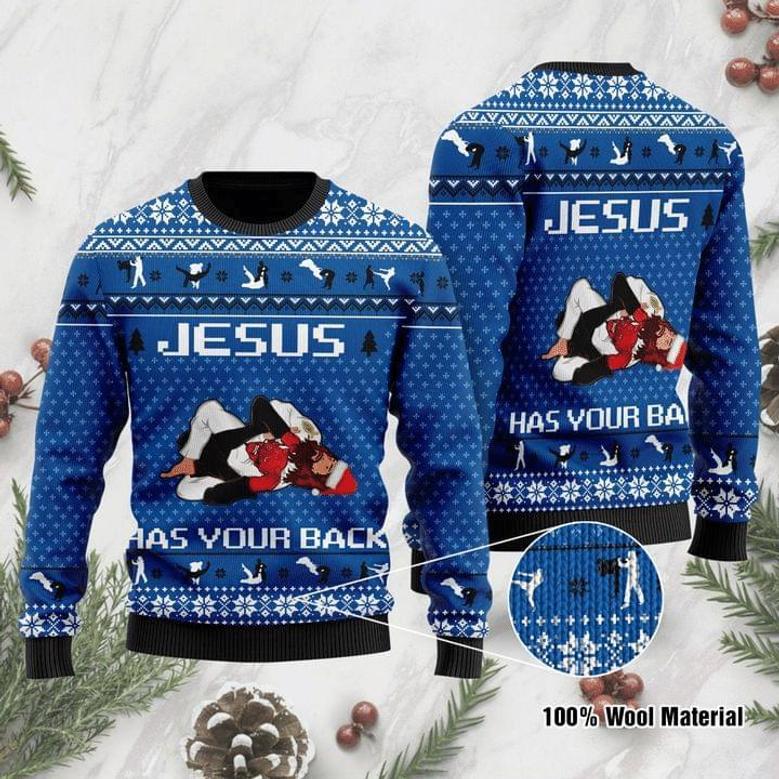 Has Your Back Jiu Jitsu Ugly Christmas Sweater