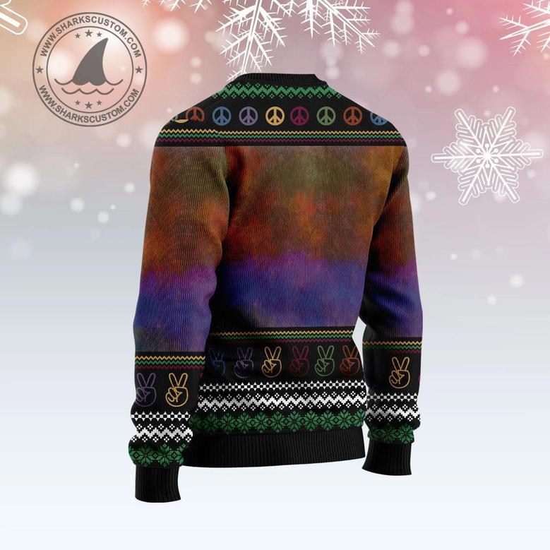 Hippie Peace Love Ugly Christmas Sweater